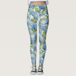 Blue Hydrangea Floral Pattern Leggings<br><div class="desc">Blue hydrangeas are one of my favorite flowers. This pattern of blue blossoms will have you dressed in style. Designed by world renowned artist ©Tim Coffey.</div>
