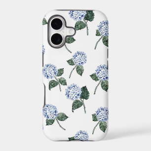Blue Hydrangea Floral Pattern Watercolor Botanic iPhone 17 Case