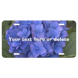 Blue Hydrangea Floral Personalized License Plates