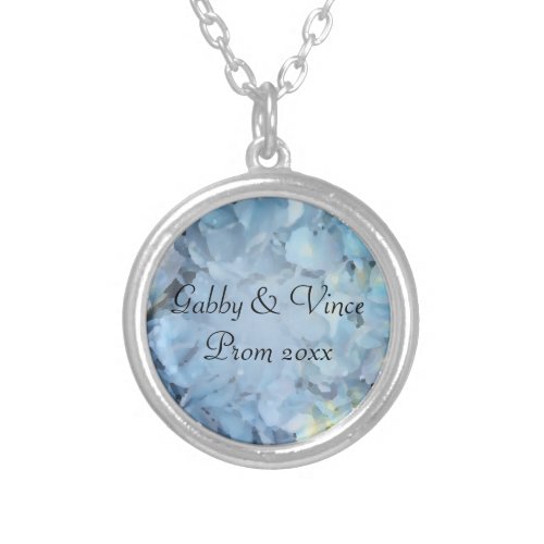 Blue Hydrangea Floral Prom Necklace