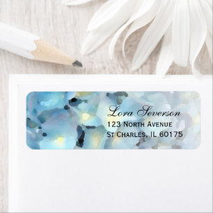 Blue Hydrangea Floral Return Address Label
