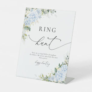 Blue Hydrangea Floral Ring Hunt Sign