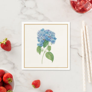 Blue Hydrangea Floral Table Napkins