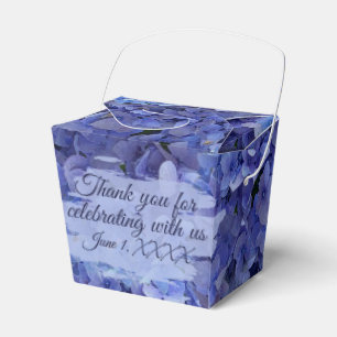 Blue Hydrangea Floral Takeout Favor Boxes