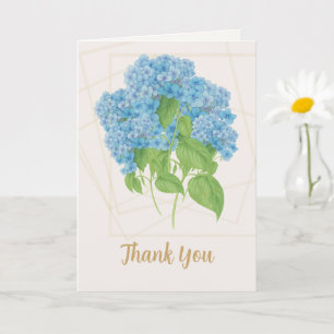 Blue Hydrangea Floral Thank You Card
