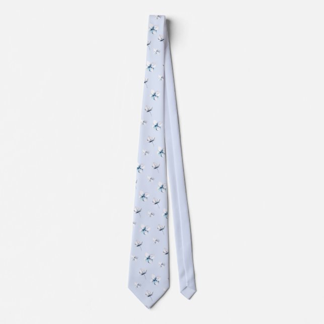 Blue Hydrangea Floral Tie (Front)