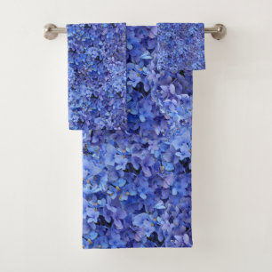 Blue Hydrangea Floral Towel Set