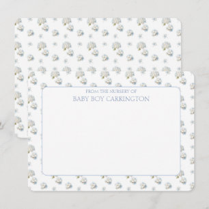 Blue Hydrangea Floral Vintage Personalized  Note Card