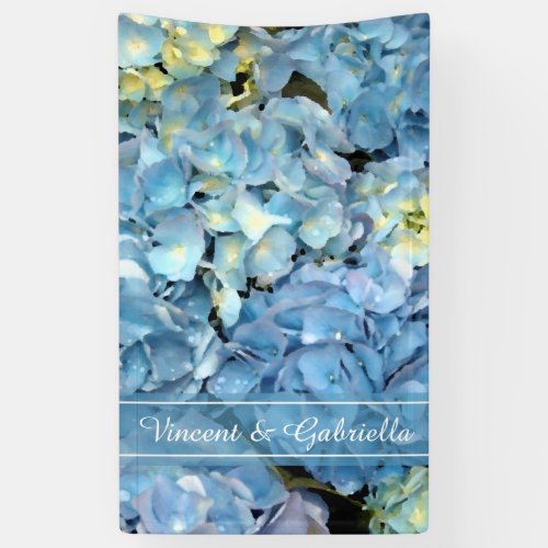 Blue Hydrangea Floral Wedding Banner