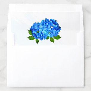 Blue Hydrangea Floral Wedding Envelope Liner