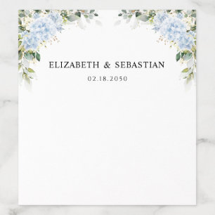 Blue Hydrangea Floral Wedding Envelope Liner