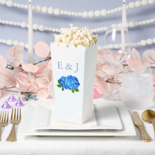 Blue Hydrangea Floral Wedding Favor Boxes