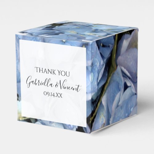 Blue Hydrangea Floral Wedding Favor Boxes