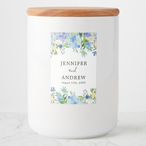 Blue Hydrangea Floral Wedding Favor Label