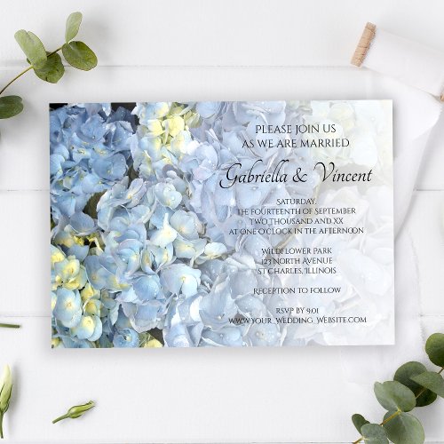 Blue Hydrangea Wedding Invitation