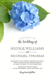 Hydrangea Wedding Invitations Zazzle Blue Hydrangea Fl Wedding Invitations
