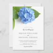 Blue Hydrangea Floral Wedding Invitations (Front)