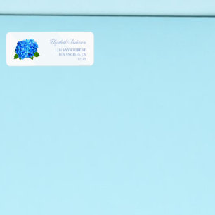Blue Hydrangea Floral Wedding Label