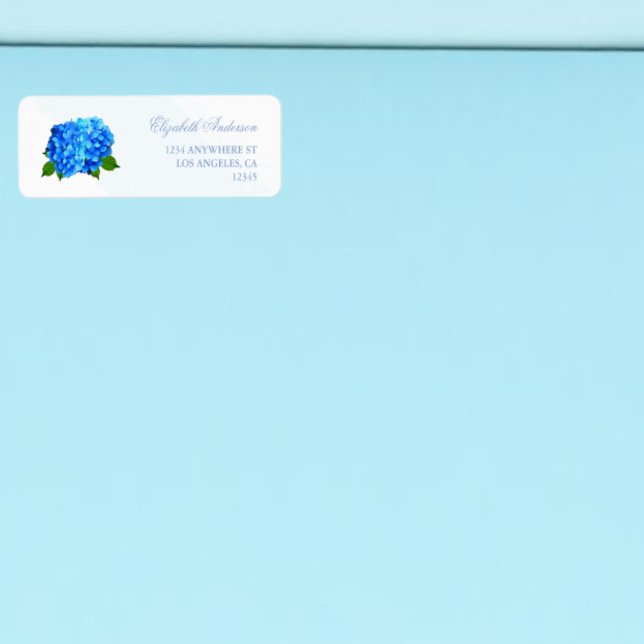 Blue Hydrangea Floral Wedding Label (Creator Uploaded)