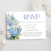 Blue Hydrangea Floral Wedding QR Code Website