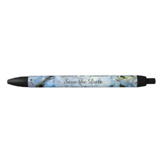 Blue Hydrangea Floral Wedding Save the Date Pen