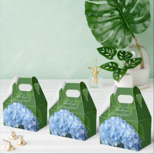 Blue Hydrangea Floral Wedding Shower Thank You Favor Boxes