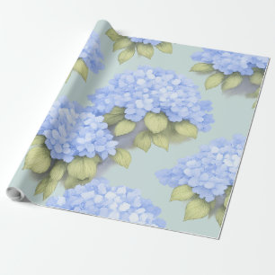 Blue Hydrangea Floral Wrapping Paper – Boutique