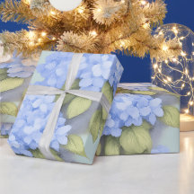 Blue Hydrangea Floral Wrapping Paper – Boutique