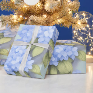 Blue Hydrangea Floral Wrapping Paper – Boutique