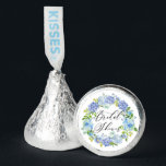 Blue Hydrangea Floral Wreath Bridal Shower Hershey®'s Kisses®<br><div class="desc">Give guests these bridal shower Kisses chocolates. They feature blue and purple hydrangeas and roses in a floral wreath. These hydrangea bridal shower Kisses are perfect for spring and winter bridal showers. Matching items are available.</div>