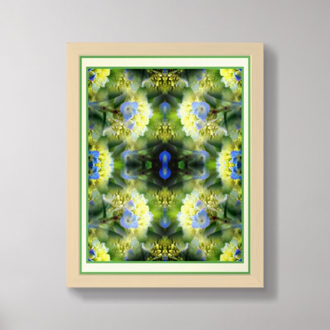 Blue Hydrangea Flower Abstract  Framed Art (Framed Front)
