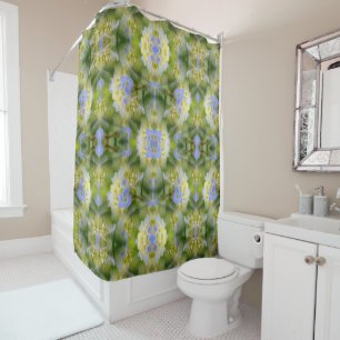 Blue Hydrangea Flower Abstract Nature Shower Curtain