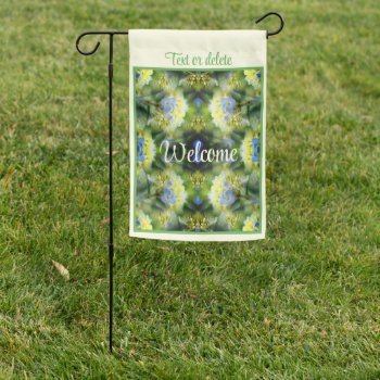 Blue Hydrangea Flower Abstract Personalized Garden Flag by SmilinEyesTreasures at Zazzle