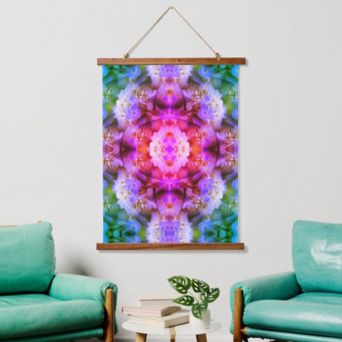 Blue Hydrangea Flower Abstract Tinted Hanging Tapestry