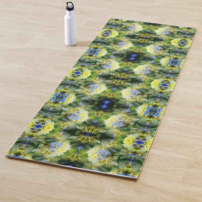 Blue Hydrangea Flower Abstract  Yoga Mat (In Situ)