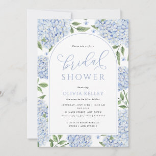 Blue Hydrangea Flower Arch Bridal Shower Invitation