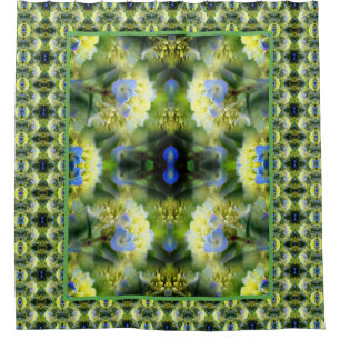 Blue Hydrangea Flower Art Pattern Shower Curtain