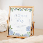 Blue Hydrangea Flower Bar Bridal Shower Poster at Zazzle