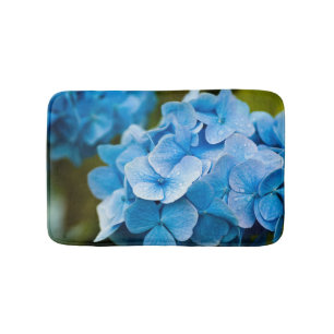Blue Hydrangea flower Bath mat