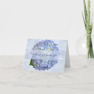 Blue Hydrangea Flower Blank Thank You Gift Card