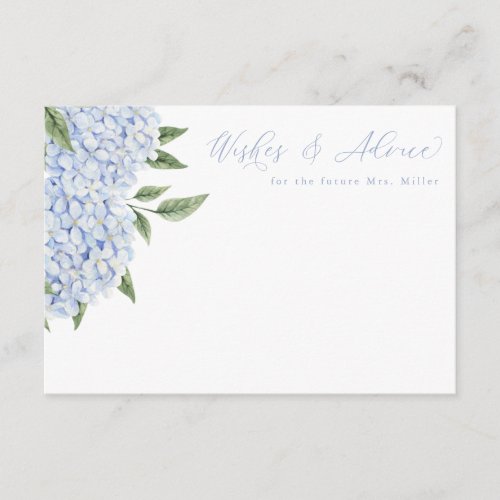 Blue Hydrangea Flower Blooms Floral Advice Card