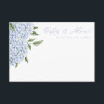 Blue Hydrangea Flower Blooms Floral Advice Card<br><div class="desc">This pretty floral card features watercolor hydrangea flowers and your custom text.  Use the template to fill in your information. The "Customize further" feature can be used to change the font (size,  style,  color),  and add more lines of text,  change the layout and add text to the back.</div>