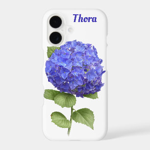 Blue Hydrangea Flower Botanical Art Personalized iPhone 17 Case