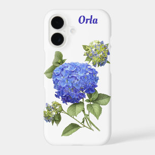 Blue Hydrangea Flower Botanical Art Personalized iPhone 17 Case