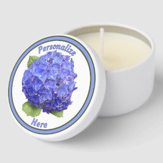 Blue Hydrangea Flower Botanical Art Personalized 