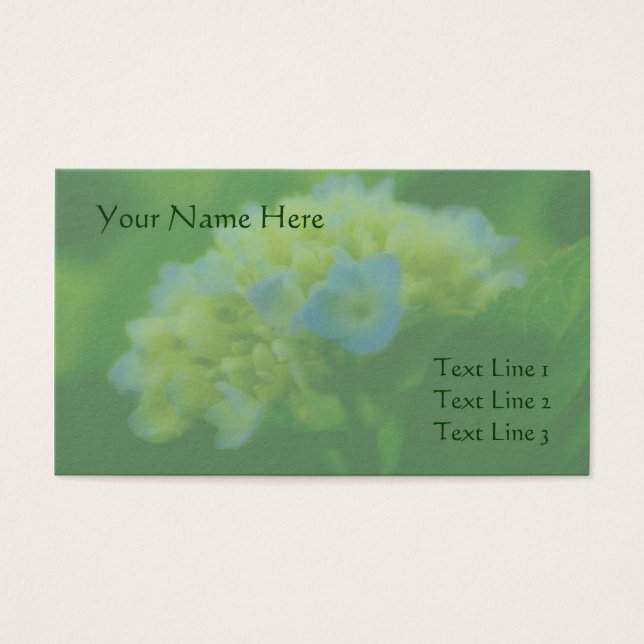 Blue Hydrangea Flower Business Card (Front)