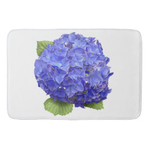 Blue Hydrangea Flower Design Bath Mat