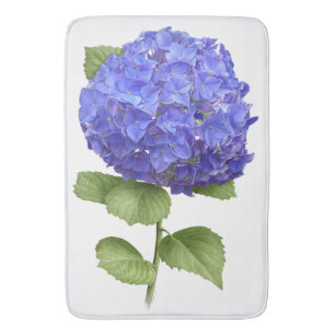 Blue Hydrangea Flower Design Bath Mat