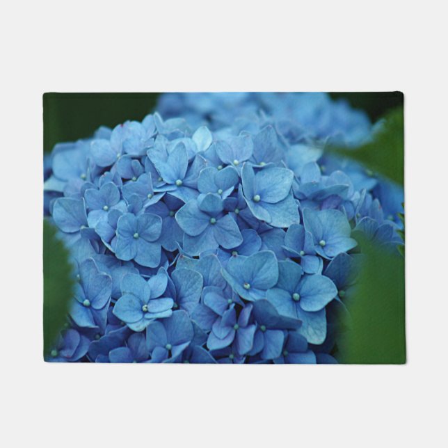 Blue hydrangea flower doormat (Front)