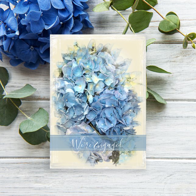 Blue Hydrangea Flower Engagement Party Invitation (Creator Uploaded)